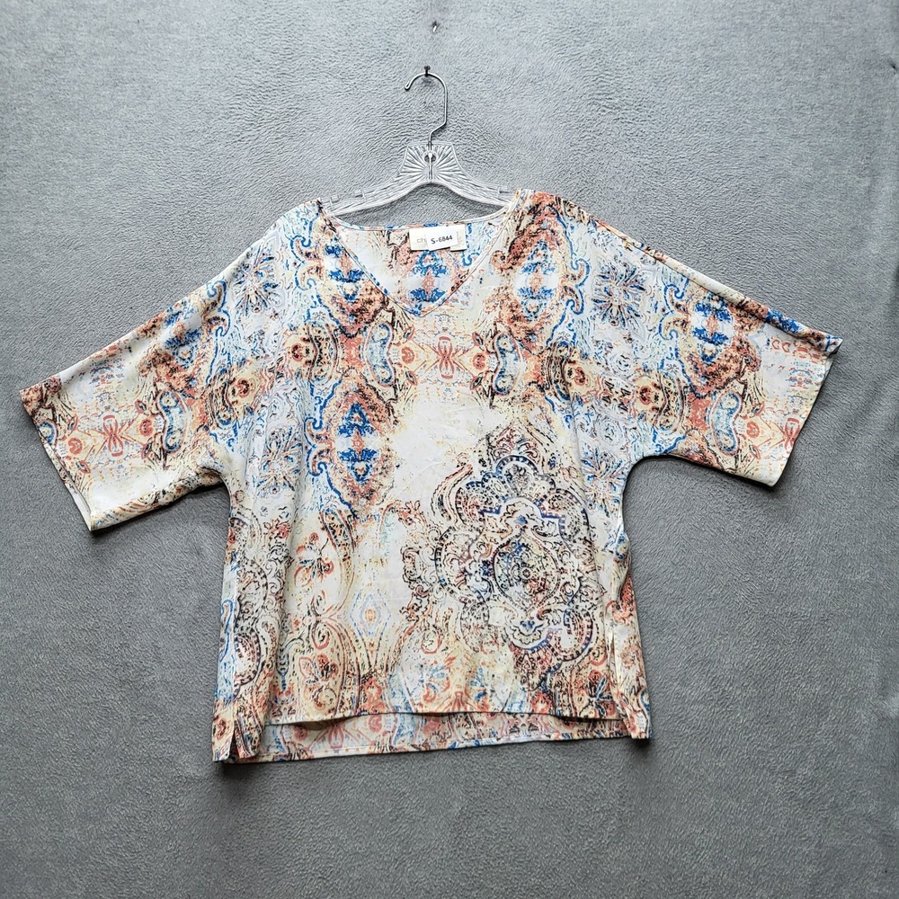 Chico's Women Blouse 1 Multicolor Paisley V Neckk